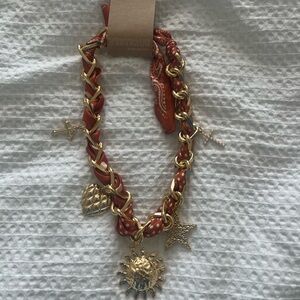 Vestique Gold and Orange Charm Necklace